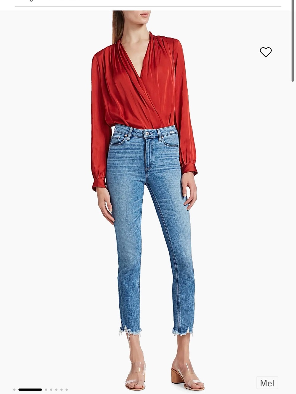 PAIGE Light Blue Cropped Slim Straight Jeans